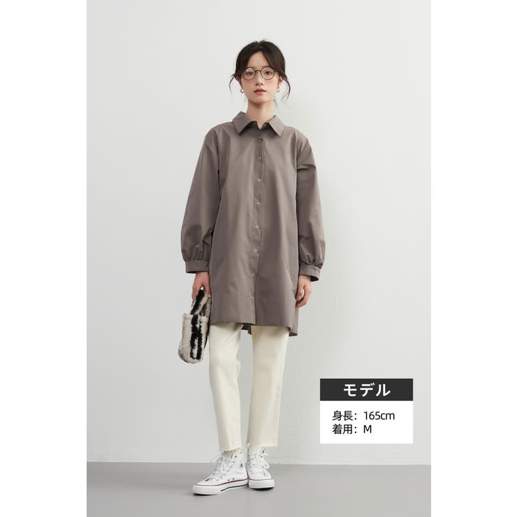 MOCHA | 後タック長袖チュニックシャツジャケットライトアウターチュニックシャツ | On One's Own