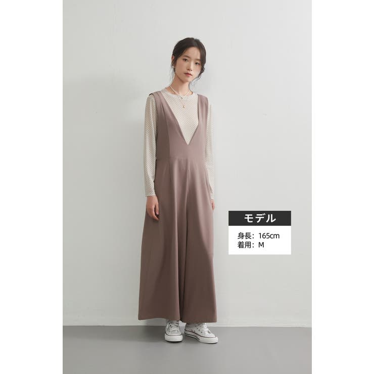 ワイドレッグ リラックス ジャンパーパンツ つなぎ サロペットオールインワン | On One's Own | 詳細画像3 