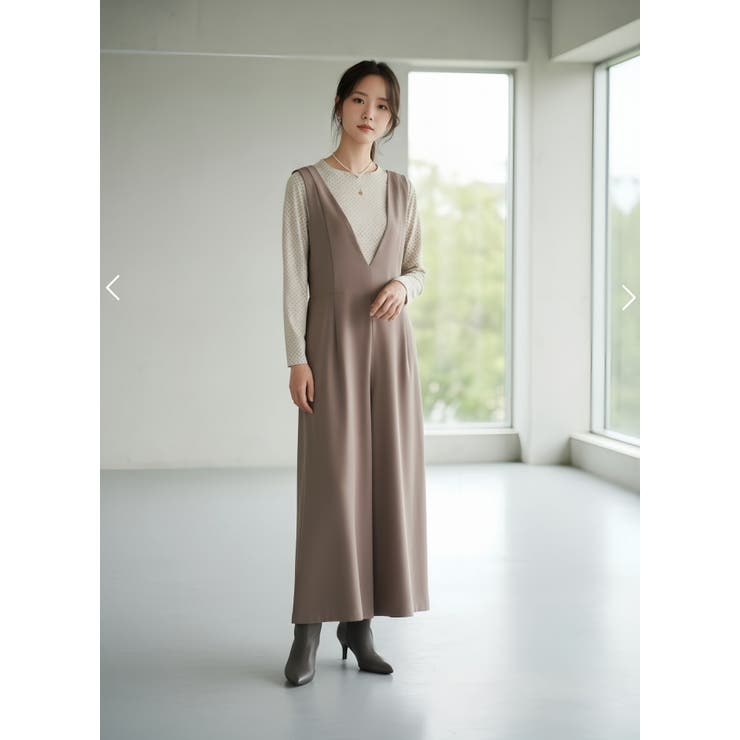 ワイドレッグ リラックス ジャンパーパンツ つなぎ サロペットオールインワン | On One's Own | 詳細画像2 