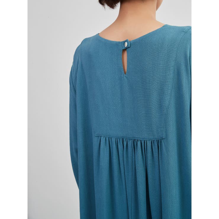 長袖ワンピース飾りボタンギャザーロング丈チュラル系 | On One's Own | 詳細画像9 