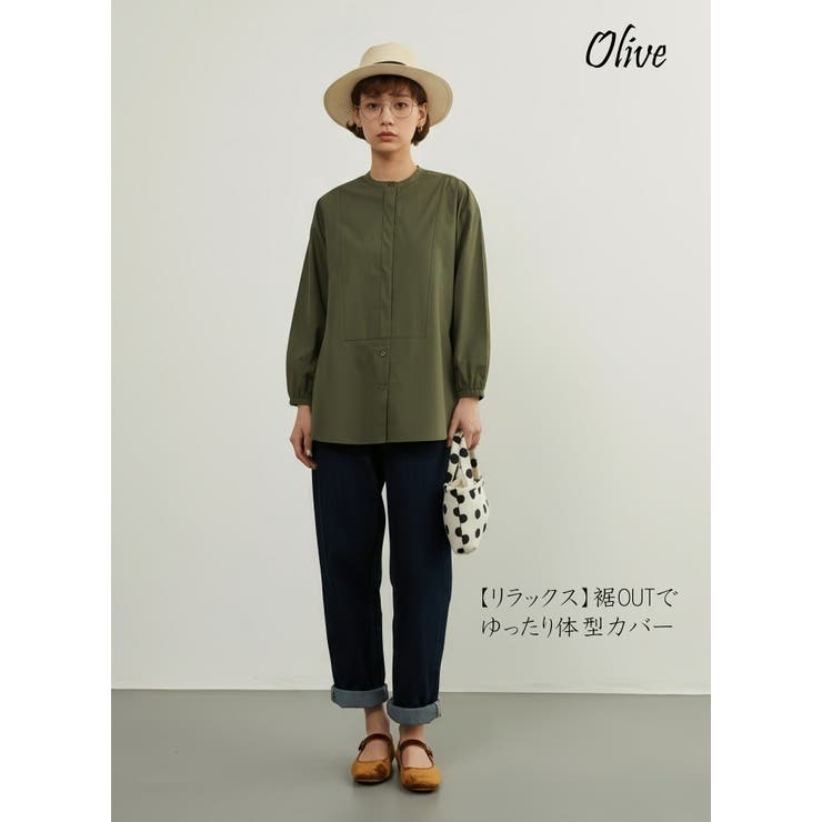 綿100％長袖シャツブラウスレディースフライプラケットクルーネック | On One's Own | 詳細画像11 