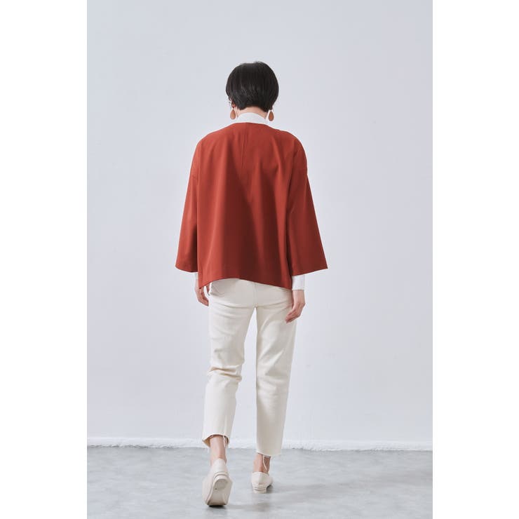 Vネックセンターシーム長袖ミニマムシンプルプルオーバートップス | On One's Own | 詳細画像7 