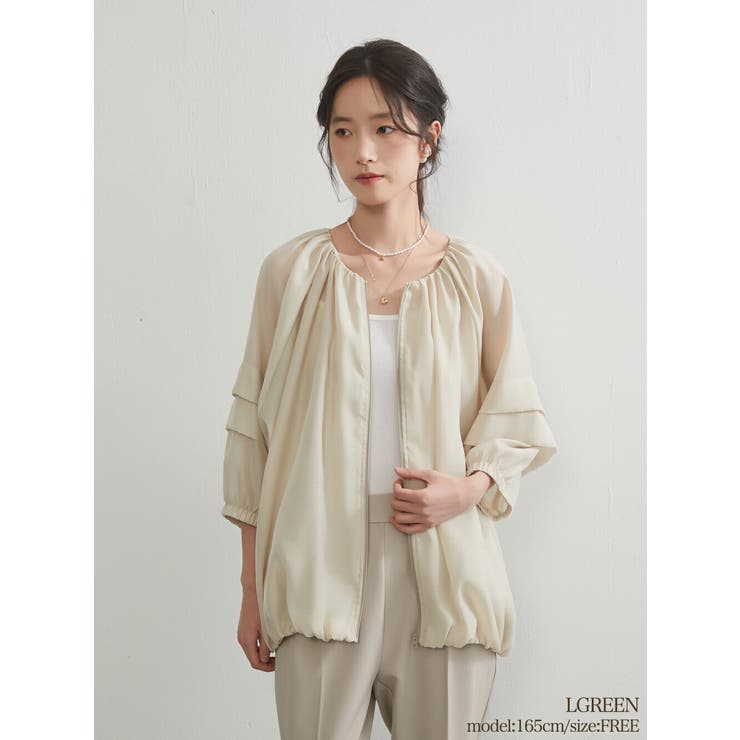 LGREEN | シアーブルゾンジャケット 軽量透け感ドルマンスリーブアウター | On One's Own