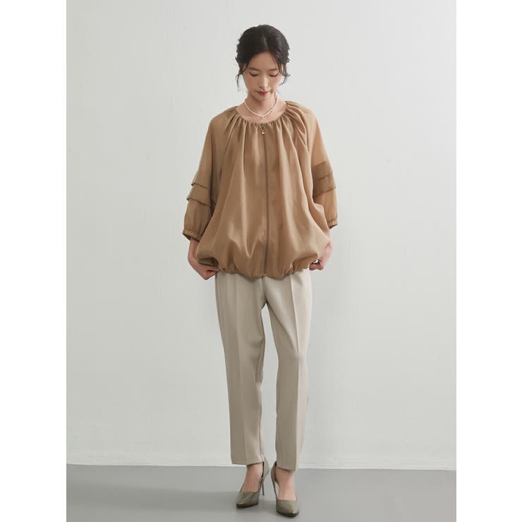 シアーブルゾンジャケット 軽量透け感ドルマンスリーブアウター | On One's Own | 詳細画像10 