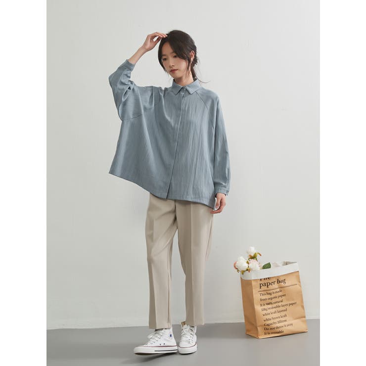 ドルマンスリーブ長袖シャツルーズフィットブラウストップス | On One's Own | 詳細画像10 