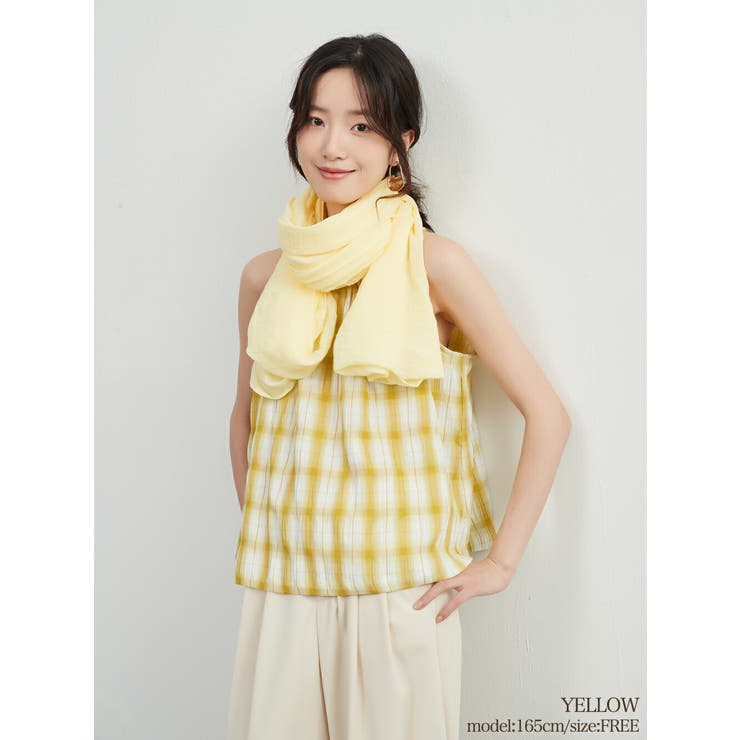 YELLOW | 2WAYシアー綿混カーディガンストール羽織りコンパクト収納薄手軽量 | On One's Own