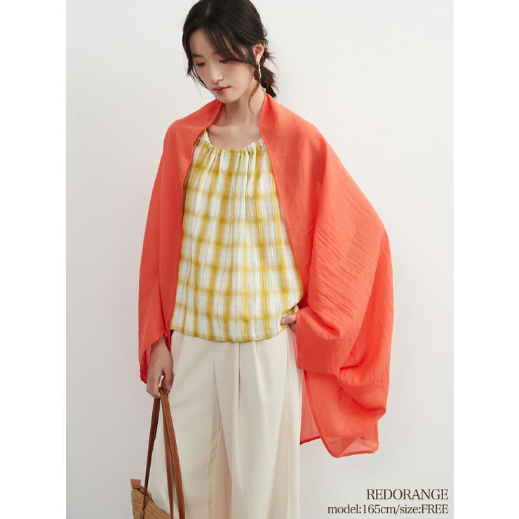 REDORANGE | 2WAYシアー綿混カーディガンストール羽織りコンパクト収納薄手軽量 | On One's Own