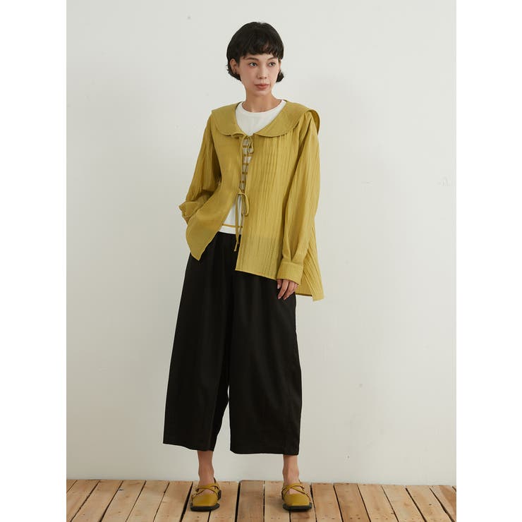 セーラーカラーリボン結びシアー薄手長袖カーディガン羽織り冷房対策 | On One's Own | 詳細画像10 