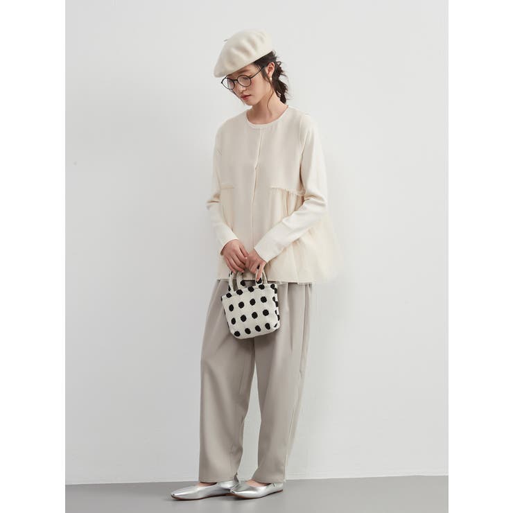 大人上品カーブルーズシルエットスラックスパンツウエストゴムオフィスカジュアル | On One's Own | 詳細画像14 