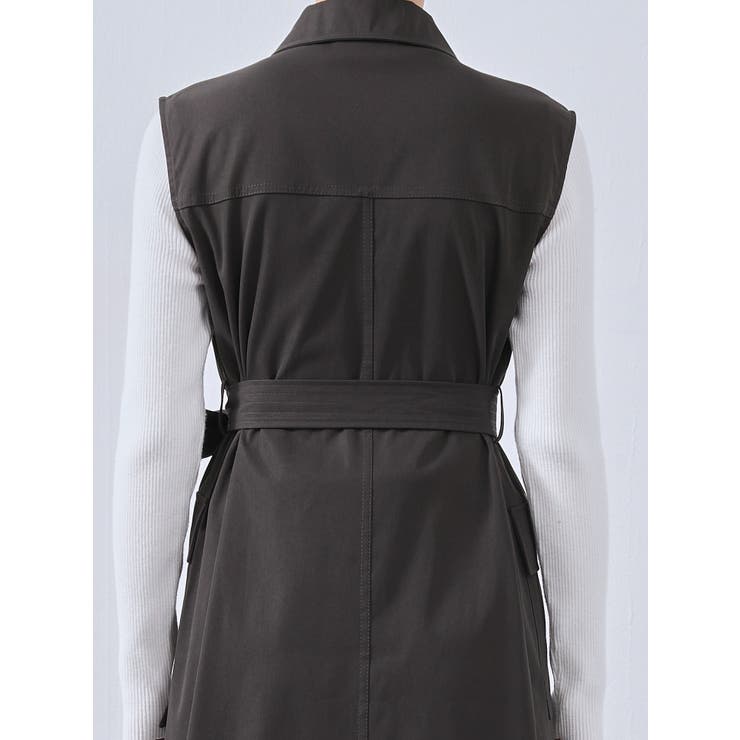 ミリタリーロングベストビッグポケットノースリーブワンピース | On One's Own | 詳細画像11 