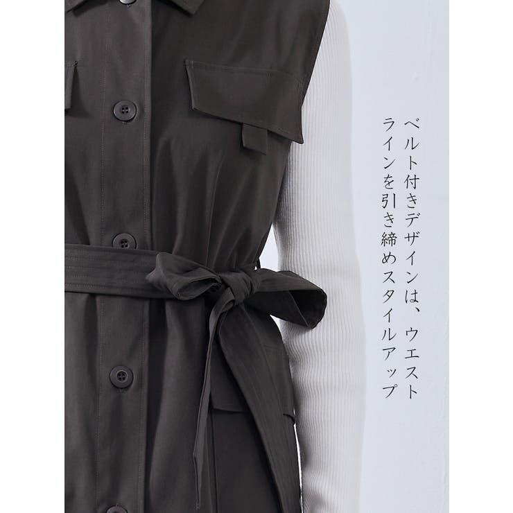 ミリタリーロングベストビッグポケットノースリーブワンピース | On One's Own | 詳細画像10 