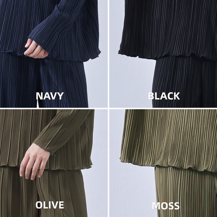 プリーツ加工カットソー長袖プルオーバーボートネックトップス | On One's Own | 詳細画像3 