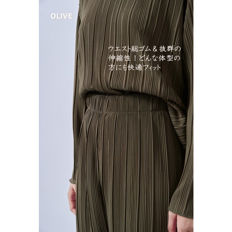 プリーツ加工カットソー長袖プルオーバーボートネックトップス | On One's Own | 詳細画像12 