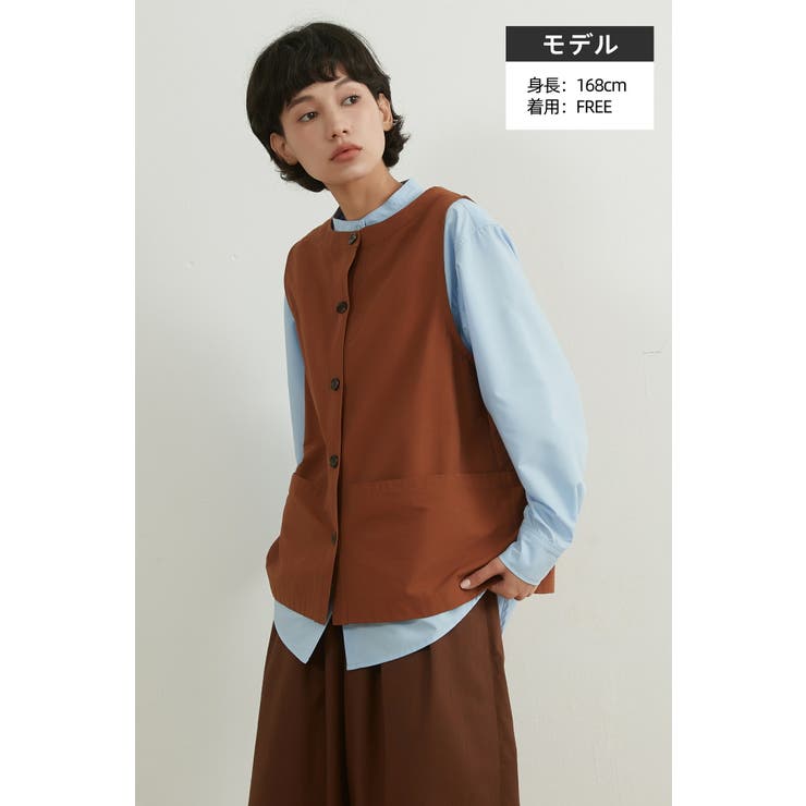 マルチポケットベストジレアウター Fジャガード生地体型カバー | On One's Own | 詳細画像3 