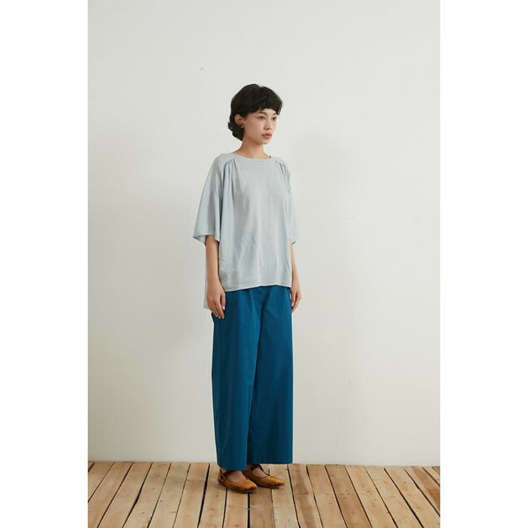 綿100％コットンスラックスルーズフィットストレート美脚パンツ | On One's Own | 詳細画像9 