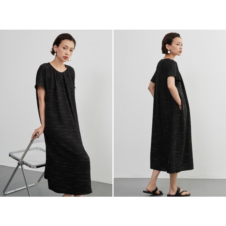 半袖ワンピース夏リラックスロング丈タックワンピース | On One's Own | 詳細画像11 