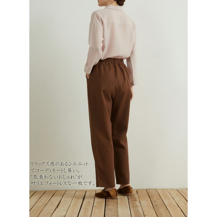 リネン混ストレートパンツルーズシルエットウエストゴム | On One's Own | 詳細画像4 