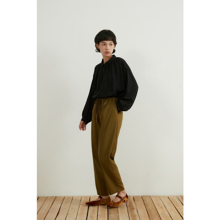 OLIVE | リネン混ストレートパンツルーズシルエットウエストゴム | On One's Own
