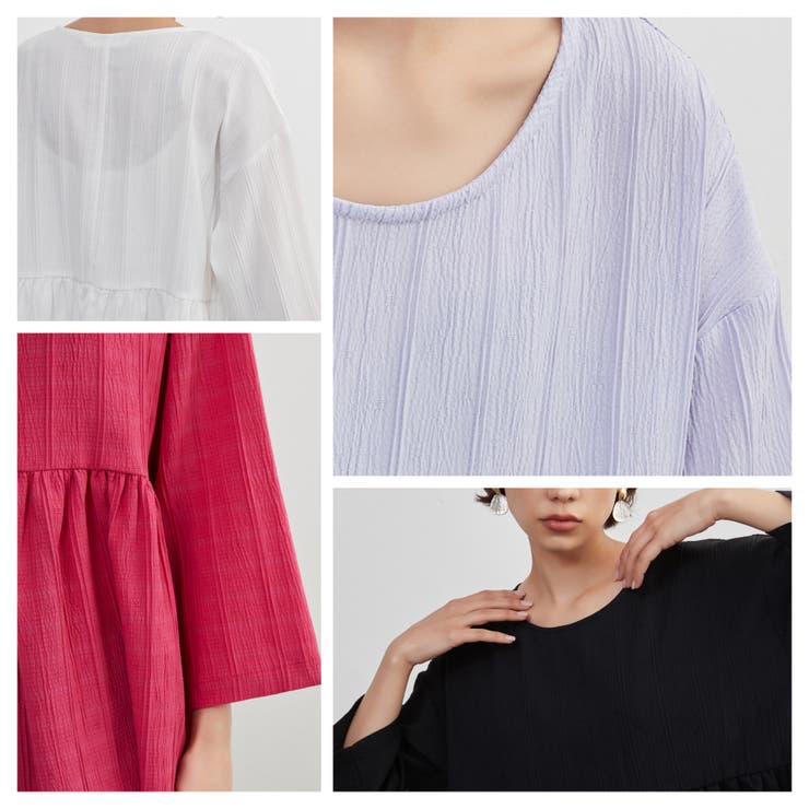 ジャガード八分袖ギャザートップスプルオーバー | On One's Own | 詳細画像13 