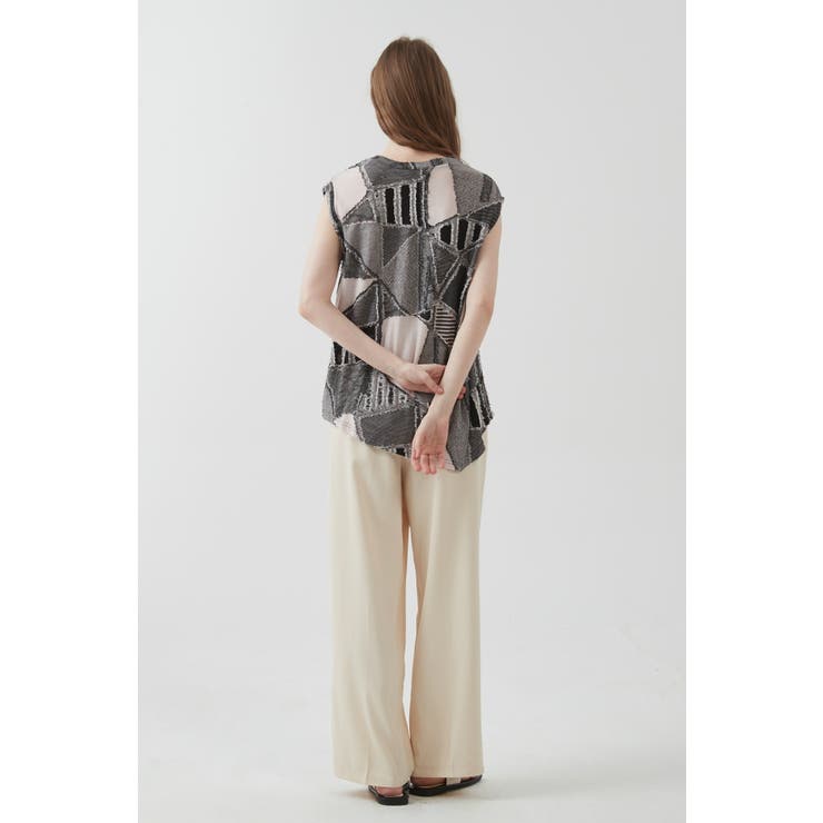 幾何学ジャガードスタイリッシュミックス柄Tシャツモダンジオメトリック | On One's Own | 詳細画像4 