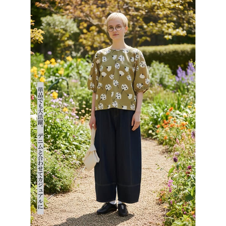 綿100％サッカー素材抽象花柄プリントセットアップ可トップススカート通気性 | On One's Own | 詳細画像13 