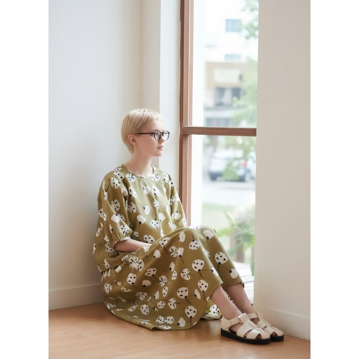 綿100％サッカー素材抽象花柄プリントセットアップ可トップススカート通気性 | On One's Own | 詳細画像4 