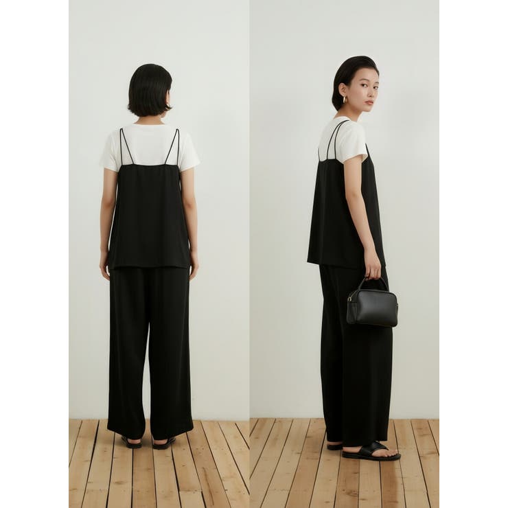 キャミソールドレープ感厚手レーヨン光沢感華奢ストラップ | On One's Own | 詳細画像10 