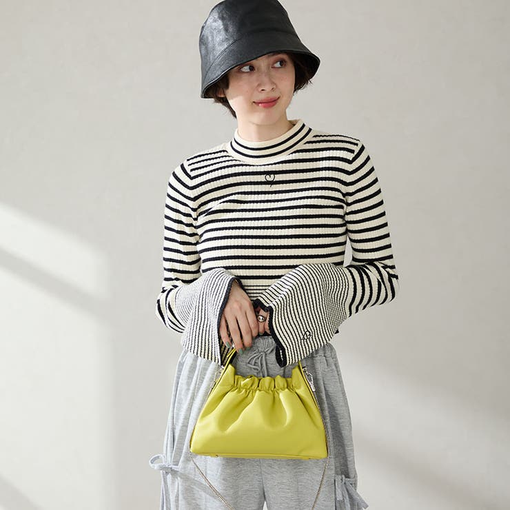 グリーン | トラペーズギャザーハンドバッグ/BA-254 | ORiental TRaffic