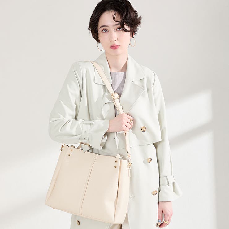 アイボリー | ショルダー付きA4トートバッグ/BA-273 | ORiental TRaffic