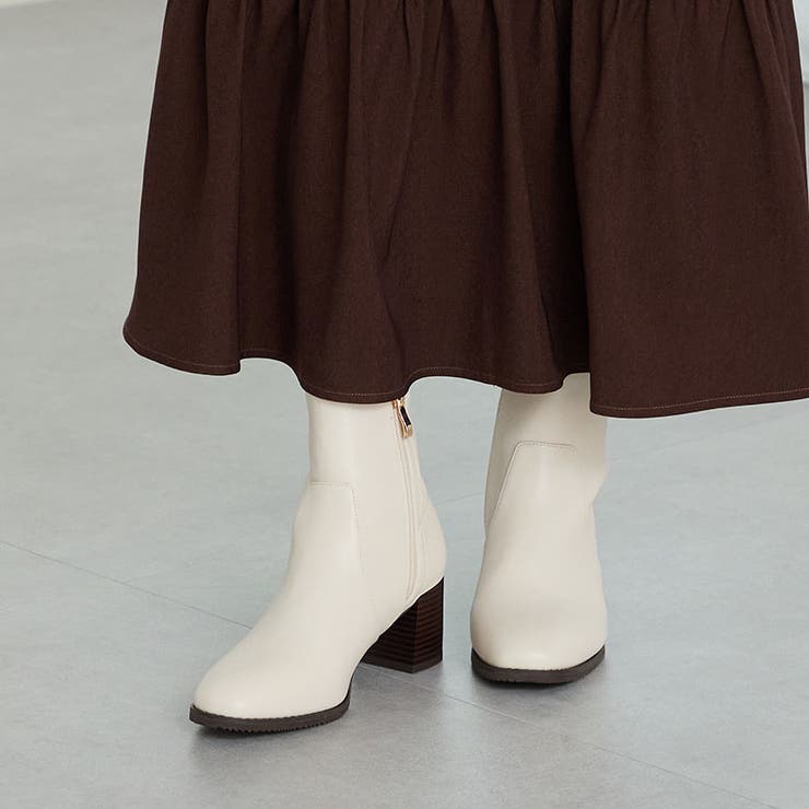 ホワイト | 【新色追加】チャンキーヒールミドルブーツ/31408 | ORiental TRaffic