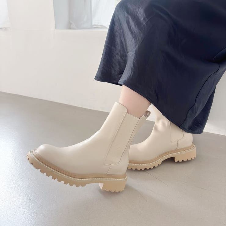 厚底 スクエアトゥチェルシーブーツ/31410[品番：ORTS0005925