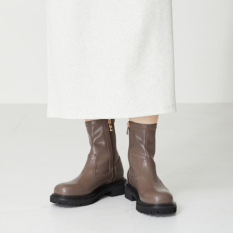 グレー | 厚底 タンクソールストレッチブーツ/31414 | ORiental TRaffic