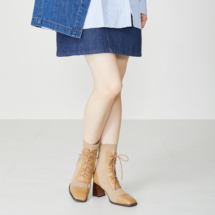 《オリエンタルトラフィック》レースアップニットヒールブーツ/31433 | ORiental TRaffic | 詳細画像6 