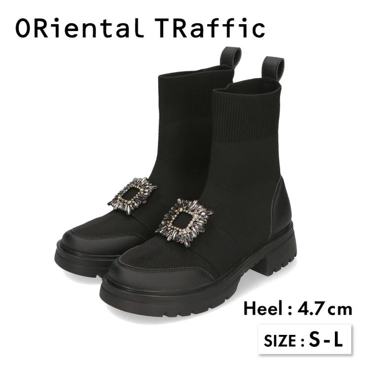 《オリエンタルトラフィック》バックルビジューニットブーツ/31437 | ORiental TRaffic | 詳細画像1 
