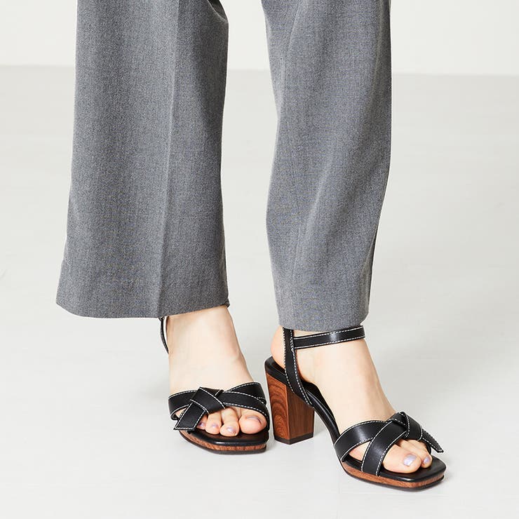 ウッドヒールリボンサンダル/41221[品番：ORTS0006163]｜ORiental