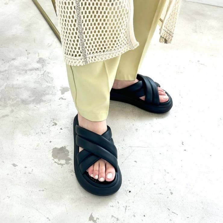 新品未使用 パデットクロスデザインサンダル パデットクロススライドサンダル[品番：ORTS0008708]｜ORiental