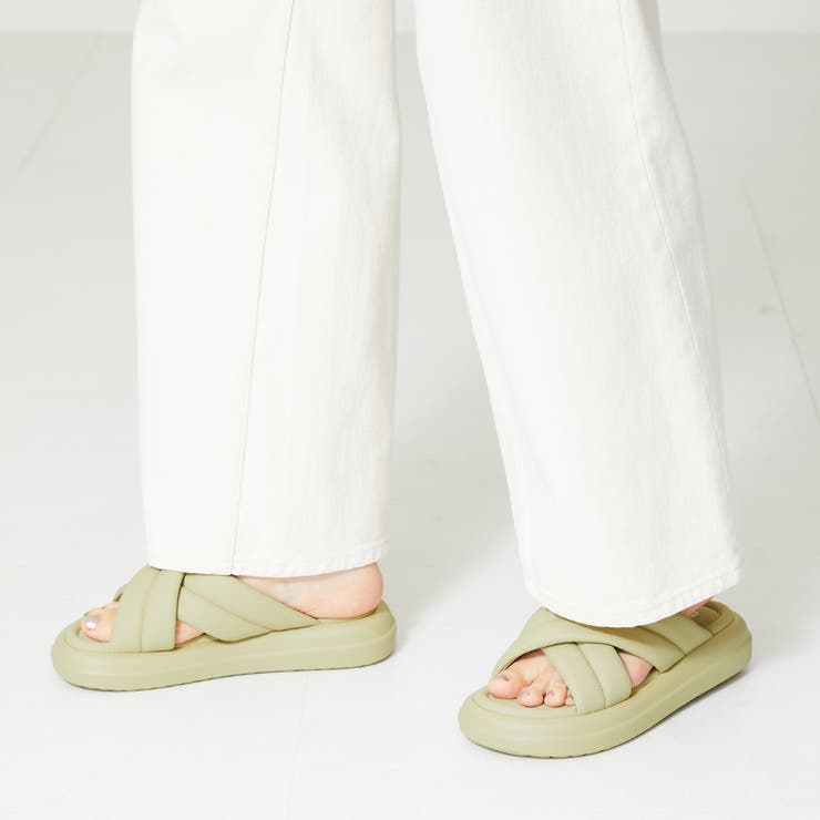 新品未使用 パデットクロスデザインサンダル パデットクロススライドサンダル[品番：ORTS0008708]｜ORiental