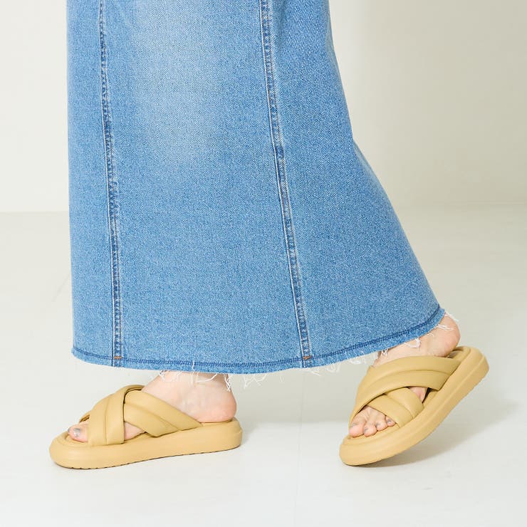 新品未使用 パデットクロスデザインサンダル パデットクロススライドサンダル[品番：ORTS0008708]｜ORiental