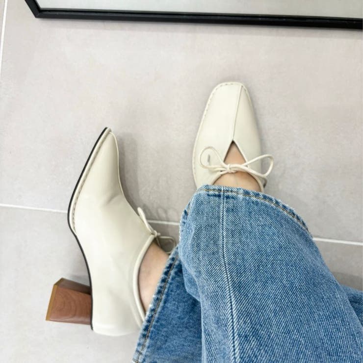 ホワイト | ≪オリエンタルトラフィック≫ウッドヒール甲深パンプス/41307 | ORiental TRaffic