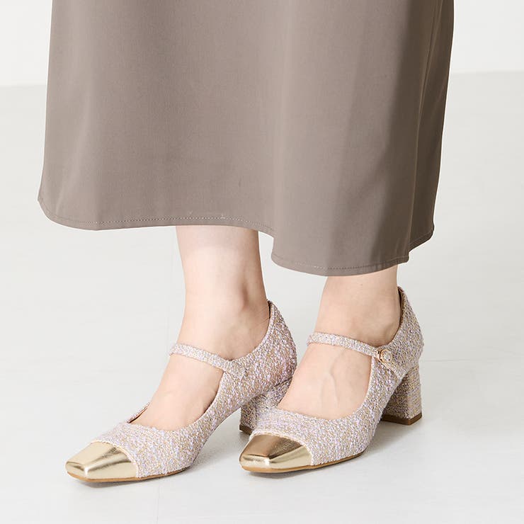 ≪オリエンタルトラフィック≫ツイード切替ワンストラップパンプス/41309 | ORiental TRaffic | 詳細画像6 