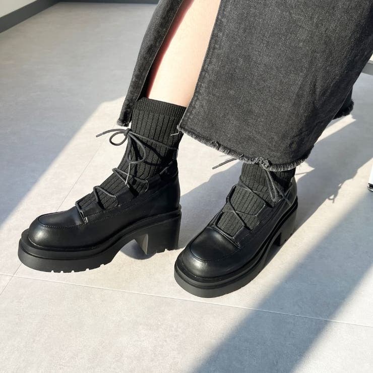 レースレディース Lace Ladies レースアップ チャンキーヒール