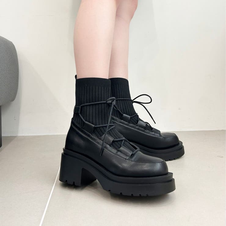 レースレディース Lace Ladies レースアップ チャンキーヒール