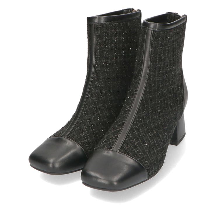 ツイード切替スクエアトゥブーツ/41404[品番：ORTS0008771]｜ORiental