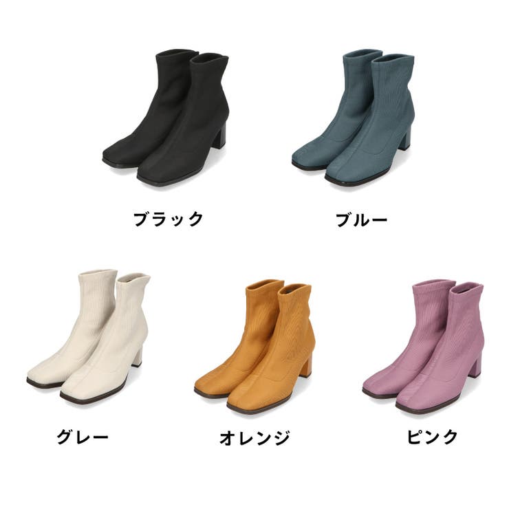 ≪オリエンタルトラフィック≫スクエアトゥニットブーツ/41407 | ORiental TRaffic | 詳細画像4 