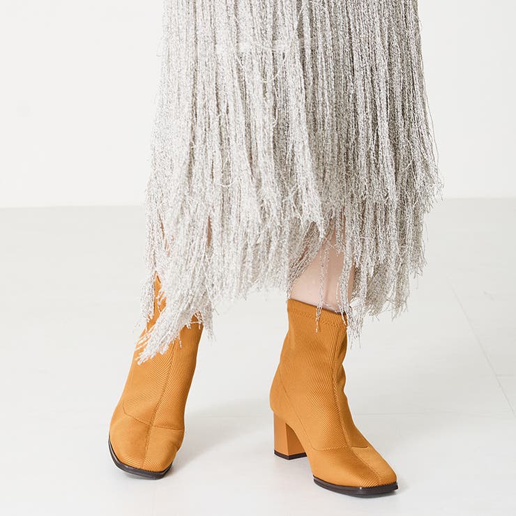 オレンジ | ≪オリエンタルトラフィック≫スクエアトゥニットブーツ/41407 | ORiental TRaffic