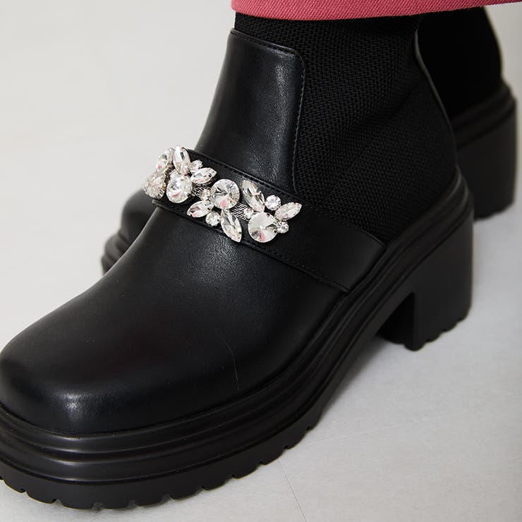 ≪オリエンタルトラフィック≫ビジューベルトニットドッキングブーツ/41415 | ORiental TRaffic | 詳細画像8 