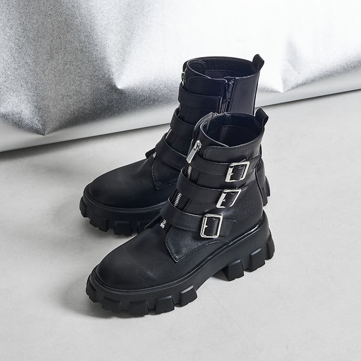 ジップデザインベルトバックルブーツ/41417[品番：ORTS0008804