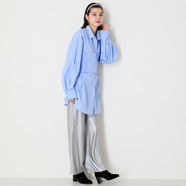 ≪オリエンタルトラフィック≫ビジュー×ラウンドトゥベロアブーツ