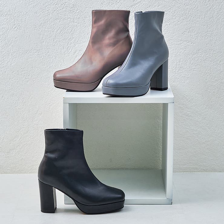 ≪オリエンタルトラフィック≫プラットフォームヒールショートブーツ