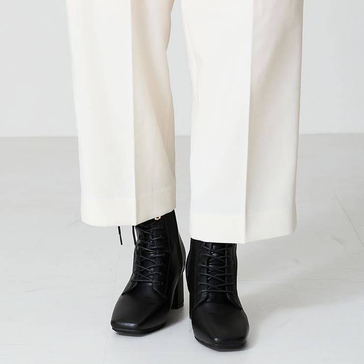 ≪オリエンタルトラフィック≫スクエアトゥレースアップヒールブーツ/41428 | ORiental TRaffic | 詳細画像3 